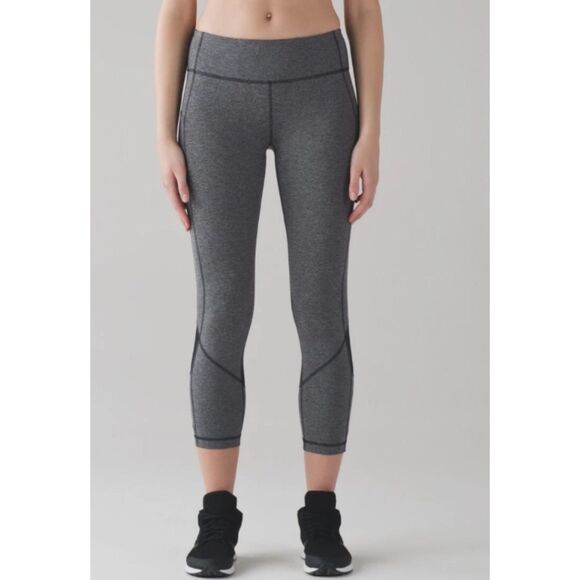 lululemon athletica Pants - Lululemon Women's Pace‎ Rival Crop Leggings Gray 21' Size 4